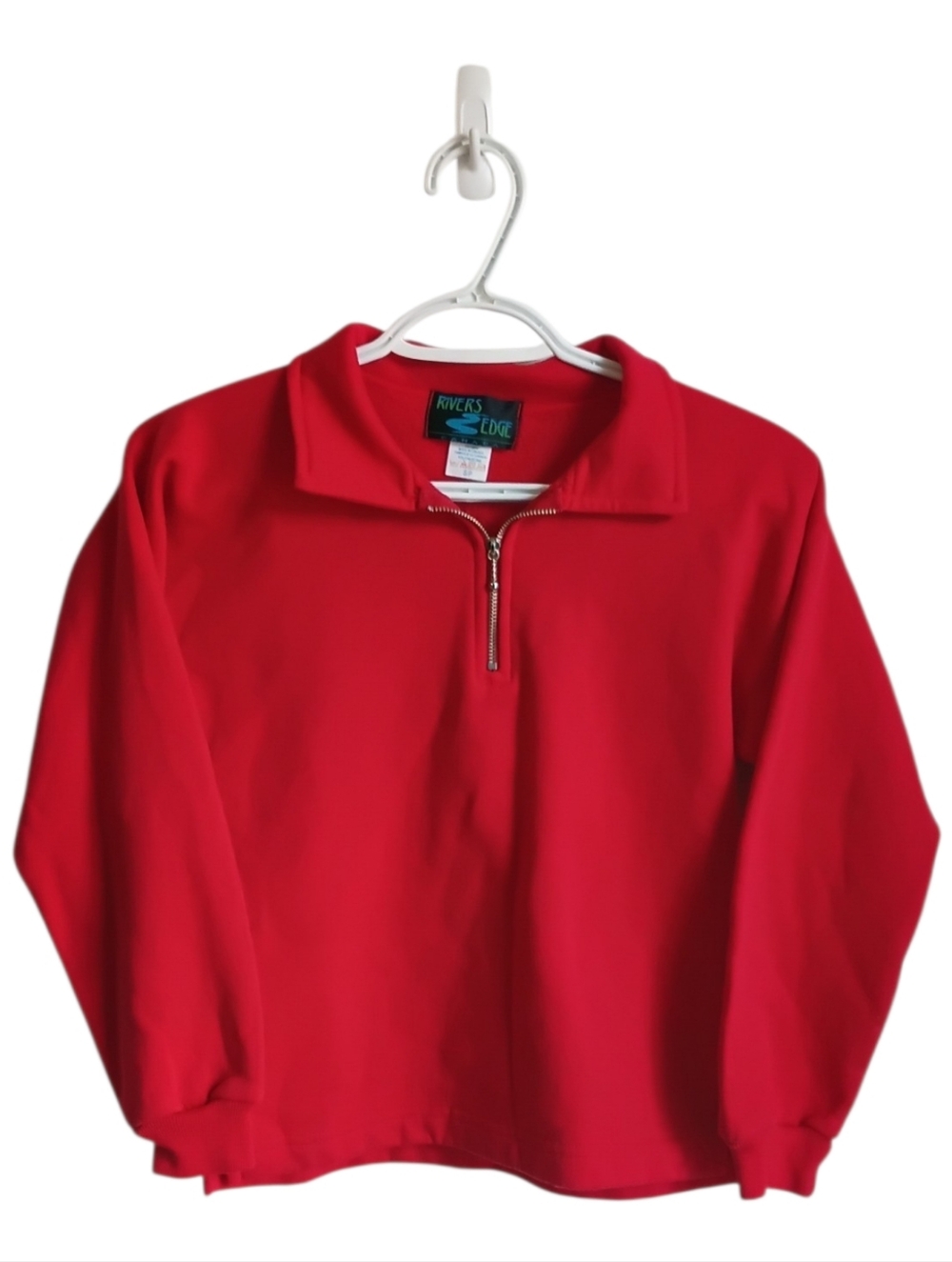 Vintage Kids Red Quarter-Zip Pullover Sweater Rivers Edge Small